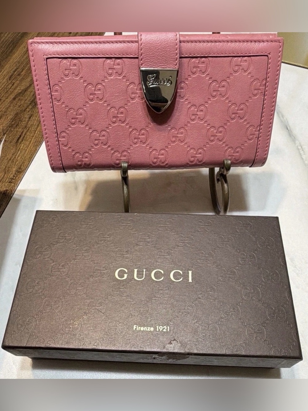 Gucci Baby Pink GG Guccissima Wallet.. with COA